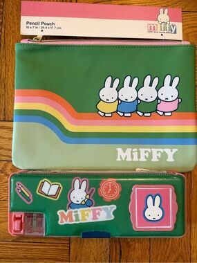 miffy Green Rainbow Bunny Pencil Case & Tin Set